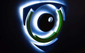 Illuminated EyeQ Monitoring logo representing a trusted U.S.-based live video monitoring provider known for proactive security solutions, real-time threat detection, and AI-powered video surveillance systems.