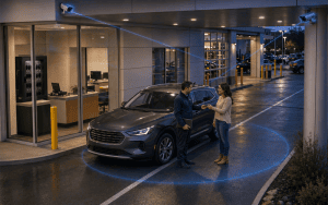 Dealership key control during a documented vehicle handoff