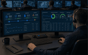 Security monitoring SLA dashboard displaying response time metrics