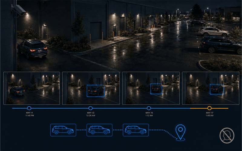 Repeat suspicious activity detection across multiple nights of video