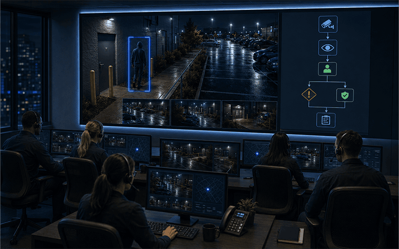 Security escalation plan displayed beside live SOC monitoring feeds