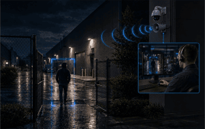 Live audio deterrence strategy used at a monitored commercial property