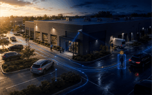 Live intrusion response warning at a monitored commercial property